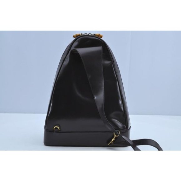 Gucci Messenger Triangular Two Way Messengerbackpack With Pocket Purple Patent L - Picture 3 of 11